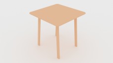 Square Wooden Dining Table 3D Model - Free Download | FREE 3D MODELS