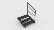 Linear Metallic Steps with Railing 3D Model - Free Download | FREE 3D MODELS