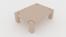 Large Rectangular Wooden Coffee Table 3D Model - Free Download | FREE 3D MODELS