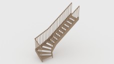 Curve Staircase with Double Railing 3D Model - Free Download | FREE 3D MODELS