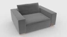 Large Grey Fabric Armchair 3D Model - Free Download | FREE 3D MODELS