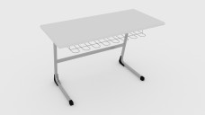 Industrial Office Deskwith Cable Management 3D Model - Free Download | FREE 3D MODELS