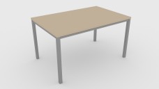 Rectangular Wooden Dining Table with Metal Frame 3D Model - Free Download | FREE 3D MODELS