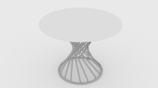 White Circular Dining Table with Modern Metal Support 3D Model - Free Download | FREE 3D MODELS