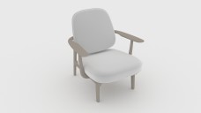 Modern Wood and Fabric Armchair 3D Model - Free Download | FREE 3D MODELS