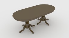 Antique Wooden Dining Table 3D Model - Free Download | FREE 3D MODELS