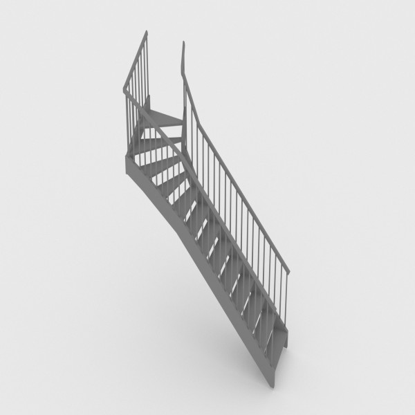 CURVE STAIRCASE FREE 3D MODEL | FREE POLYGON